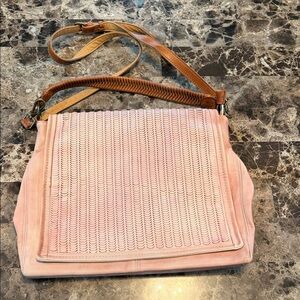 Moda Luxe Blush and Tan Shoulder Bag